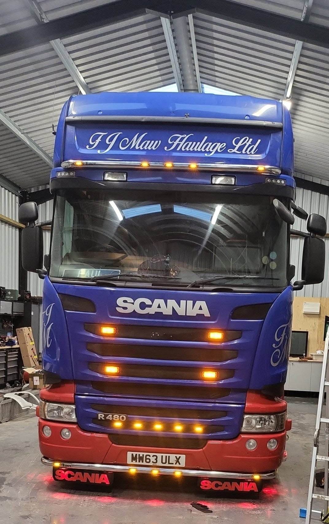 Carr House workshop with commercial vehicle